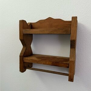 Vintage Handmade Wooden Small Mini Wall Shelf (Spices rack, perfume, tchotchkes)